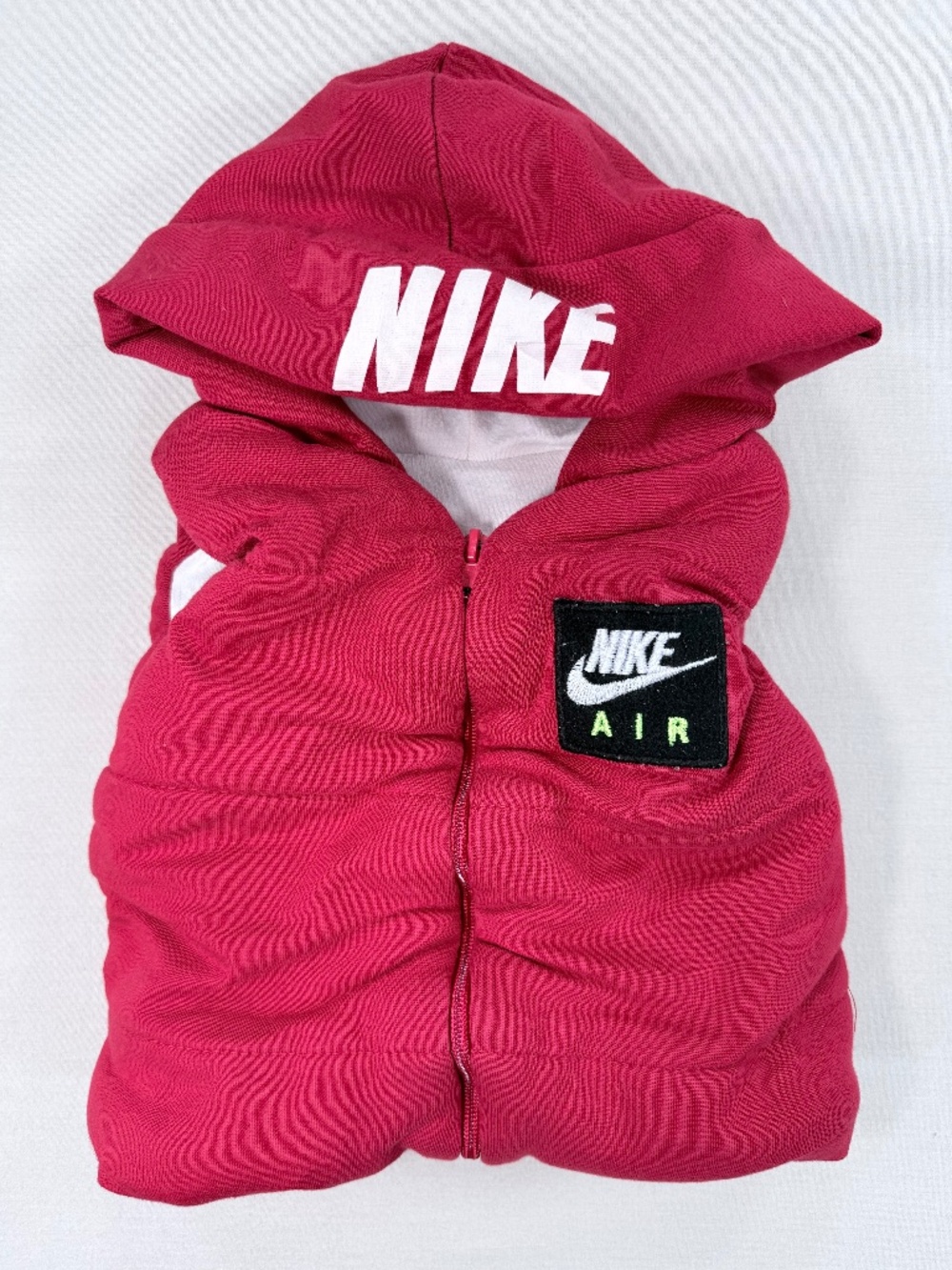 Nike Air Infant Hooded Fleece Vest Red 18 Months 100% Cotton EUC - Picture 1 of 5